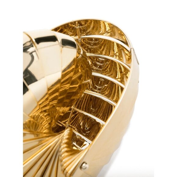 Cult Gaia Sirena Clutch in Shiny Gold New with box As-Is Hangbag Purse Seashell - Picture 13 of 15